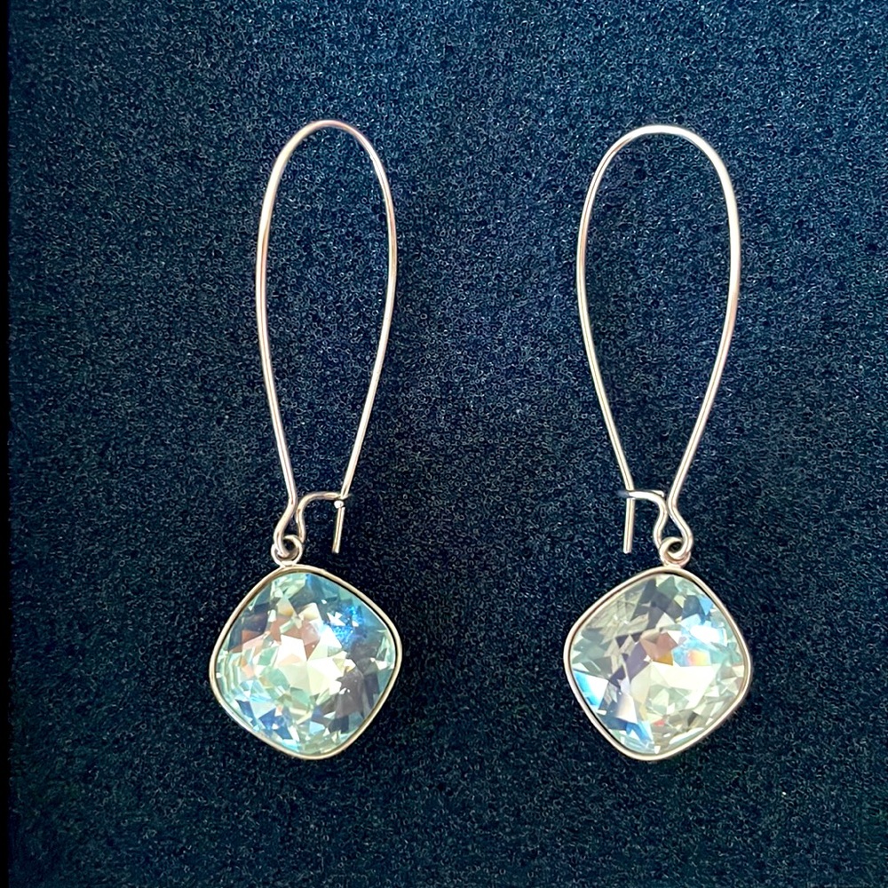 Swarovski Drop Blue Crystal Earrings